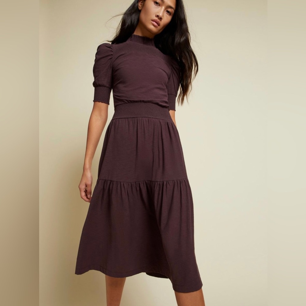 Nation LTD Fabiana Midi Dress in Maroon